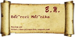 Bérczi Mónika névjegykártya